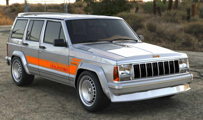 Illustration for article titled This Fake 1989 Jeep Cherokee Trackhawk Is a Blasphemous Beauty